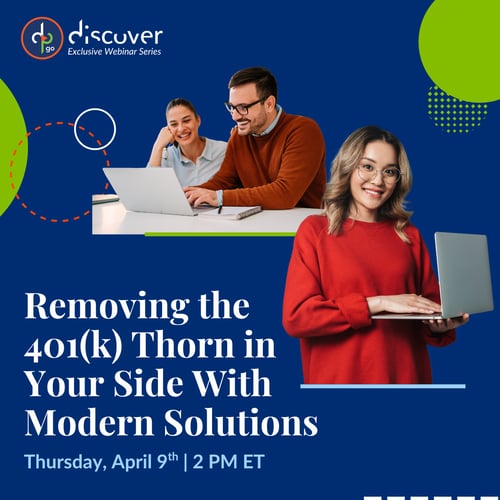 Alt text: Promotional graphic for a Discover webinar titled 