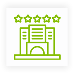 icon of a hospital with 5 stars