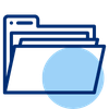 Icon of an open folder, representing document storage and records