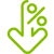 down arrow with percentage