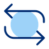 Icon of two arrows forming a sync loop, representing data syncing automatically