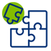 An illustration of puzzle pieces, featuring one piece hovering above a partially complete puzzle, symbolizing problem-solving or integration.