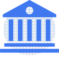 Bank building icon symbolizing financial institution and banking partnerships for payroll services