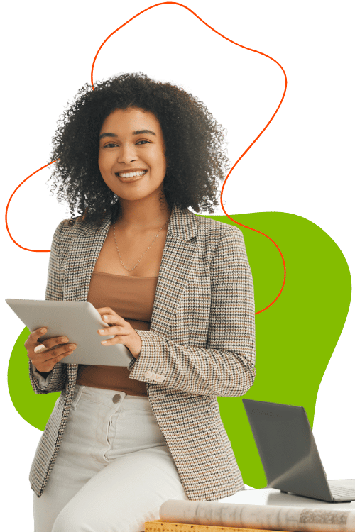 woman on computer
